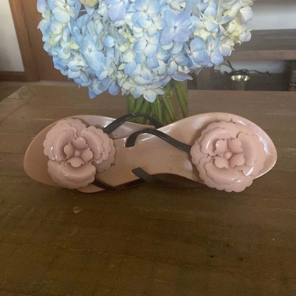 Pink and Black fancy flip flops